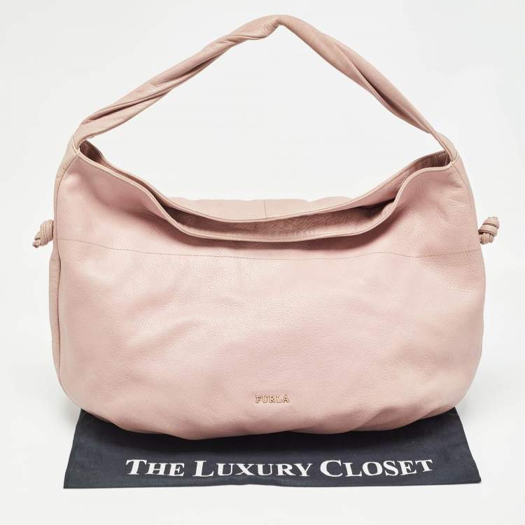 Pre Owned Furla Pink Leather Oversized Hobo