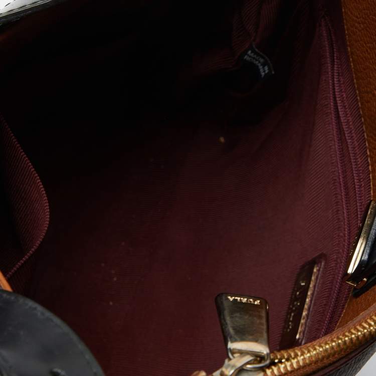 Pre Owned Furla Multicolor Leather and Suede Hobo