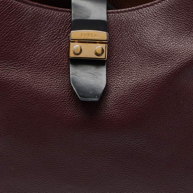 Pre Owned Furla Multicolor Leather and Suede Hobo