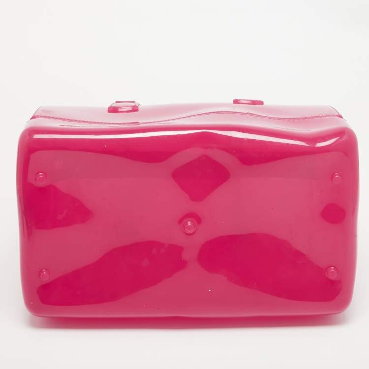 Pre Owned Furla Fuchsia Rubber Candy Satchel