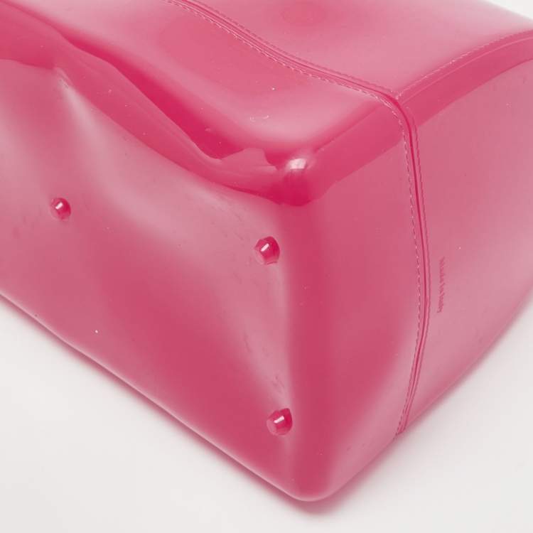 Pre Owned Furla Fuchsia Rubber Candy Satchel