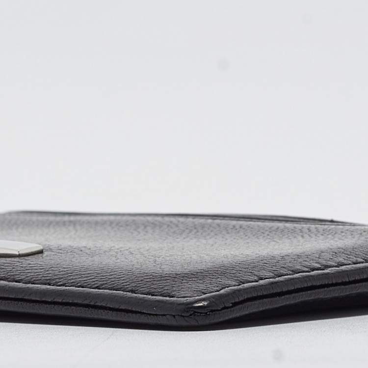 Pre Owned Furla Black Leather Card Holder