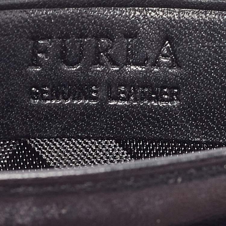Pre Owned Furla Black Leather Card Holder