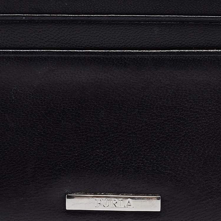 Pre Owned Furla Black Leather Card Holder