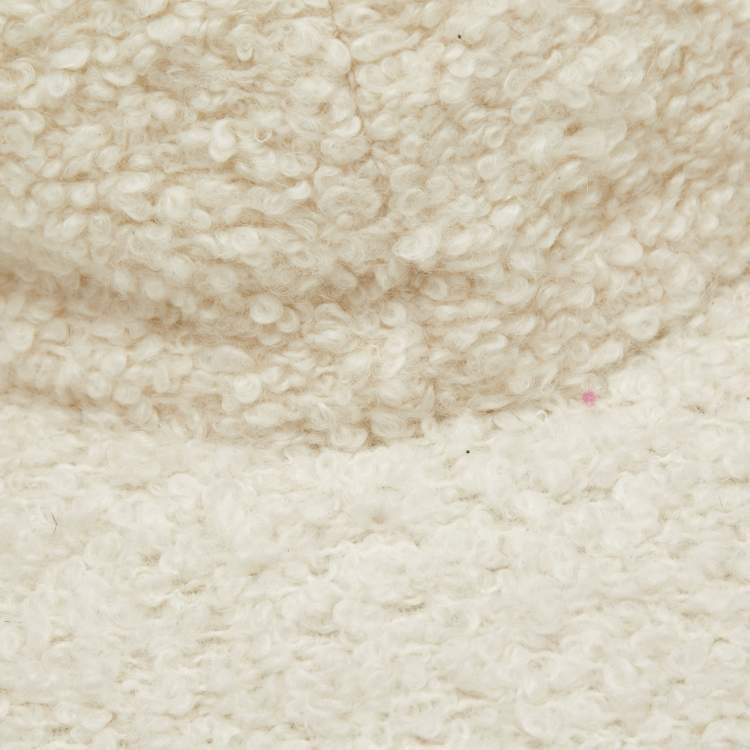 Pre Owned Gabriela Hearst Ivory Boucle Baseball Cap M
