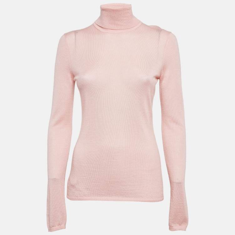 Pre Owned Gabriela Hearst Blush Pink Cashmere Blend Knit Turtleneck Sweater M