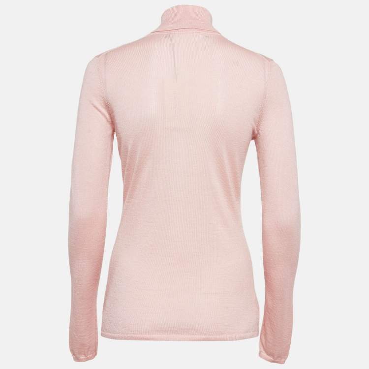 Pre Owned Gabriela Hearst Blush Pink Cashmere Blend Knit Turtleneck Sweater M
