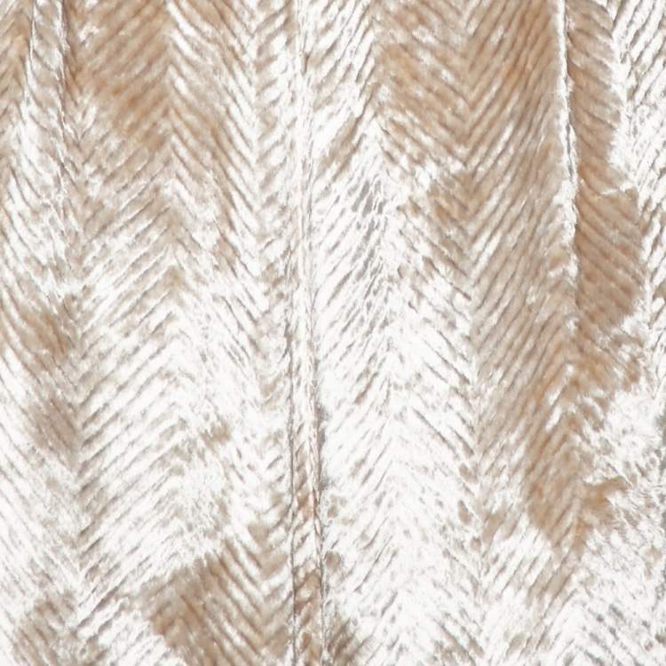 Pre Owned Gabriela Hearst Beige Patterned Velvet Catherine Jumpsuit M