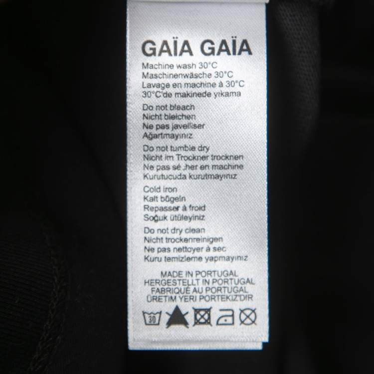 Pre Owned Gaia Gaia Black Cotton Rhinestone Embellished Hemera T-Shirt Dress S