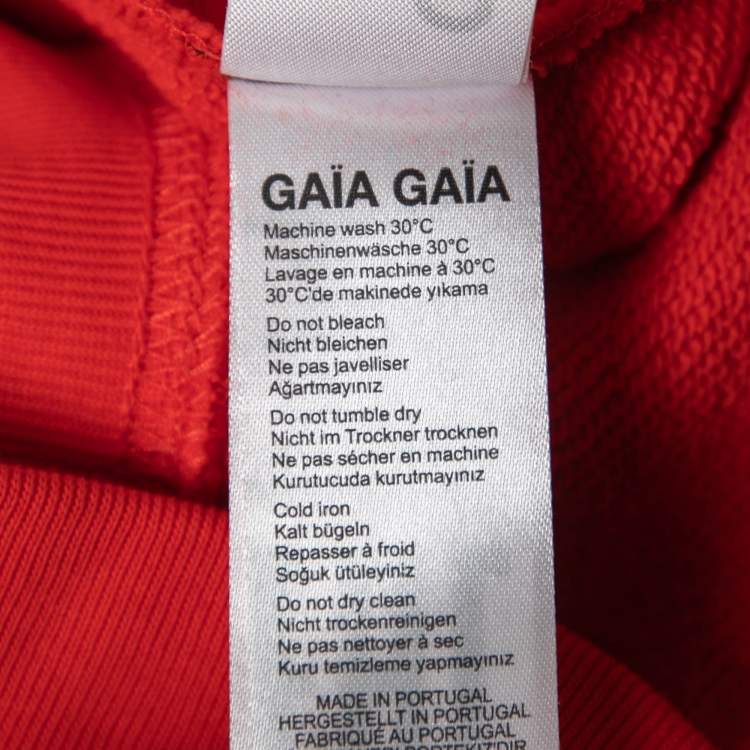 مملوكة مسبقًا Gaia Gaia Red All-Over Print Cotton Crew Neck Sweatshirt S