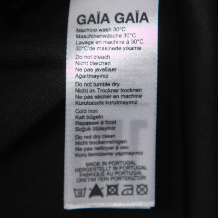 Pre Owned Gaia Gaia Black Cotton Rhinestone Embellished Yara T-Shirt S