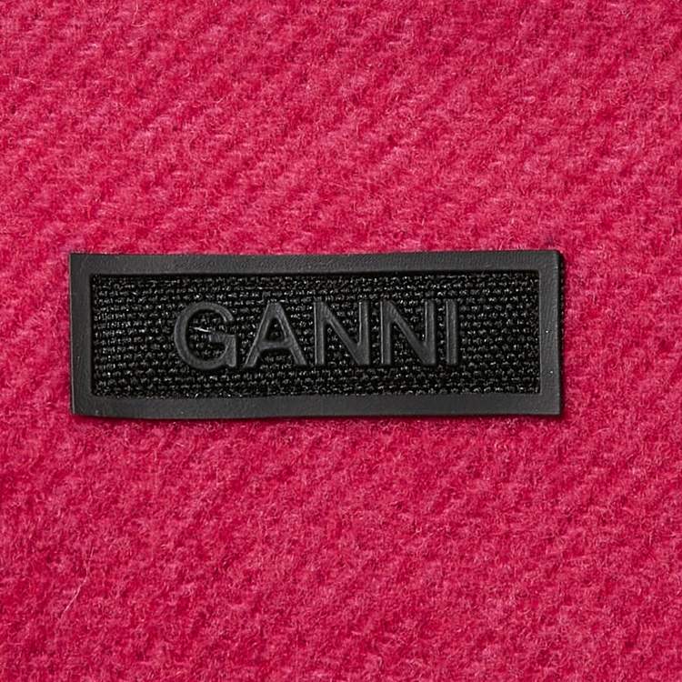 Pre Owned Ganni Pink Wool Blend Mini Skirt L