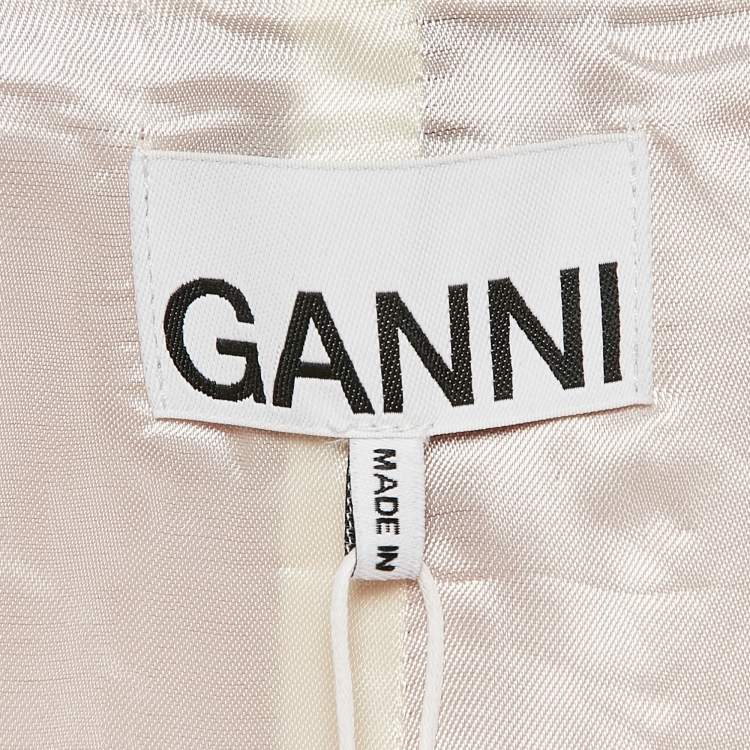 Pre Owned Ganni Pink Wool Blend Mini Skirt L