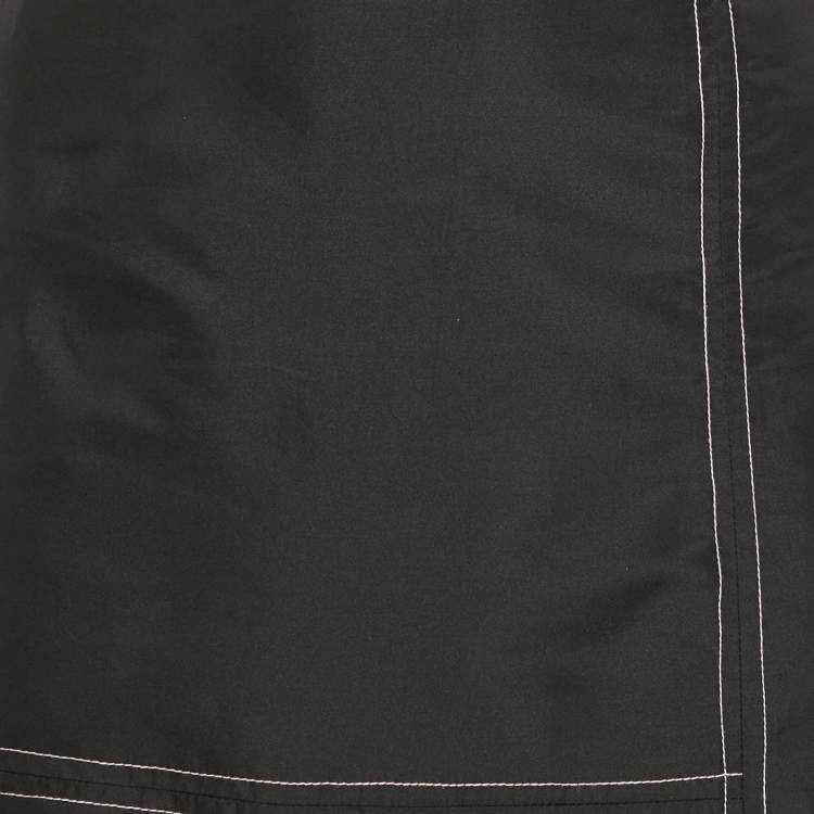 Pre Owned Ganni Black Taffeta Ruffle Detail Mini Skirt S
