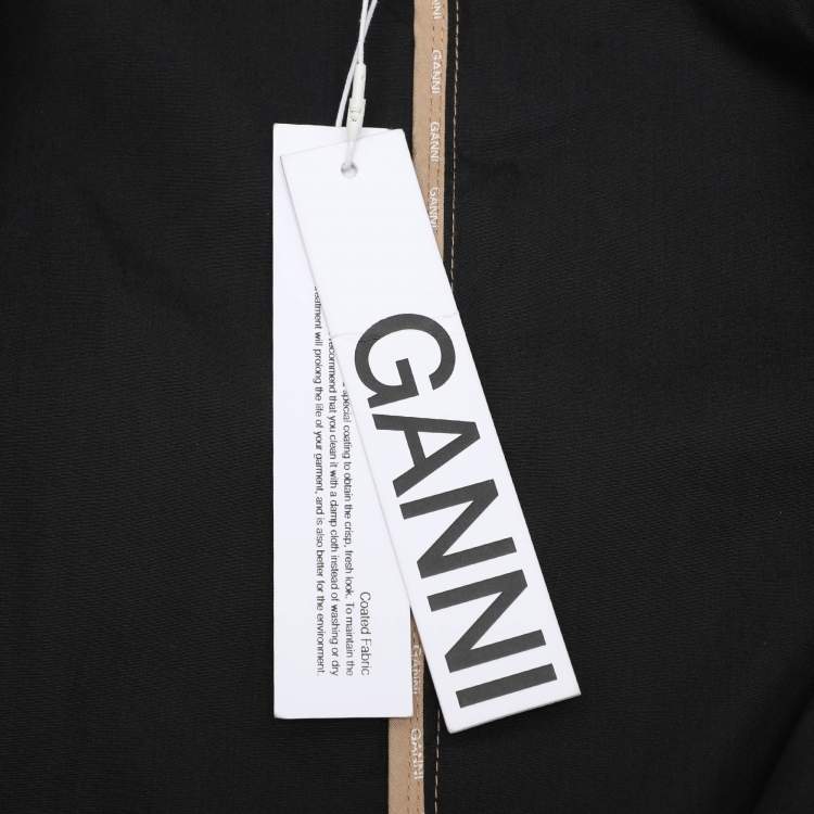 Pre Owned Ganni Light Brown Cotton Blend Sleeveless Belted Dress S