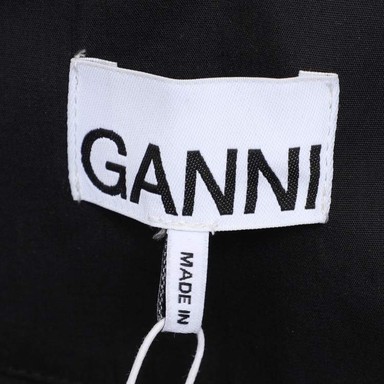 Pre Owned Ganni Light Brown Cotton Blend Sleeveless Belted Dress S