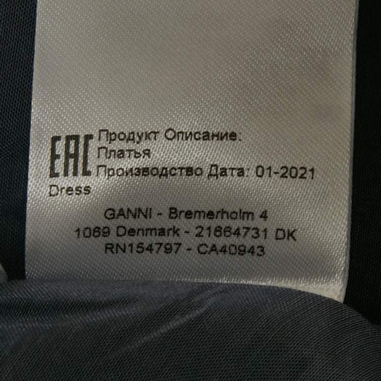 Pre Owned Ganni Grey Lurex Jacquard Tiered Mini Dress XS