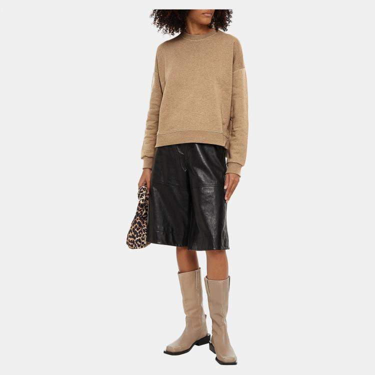 Pre Owned Ganni Brown Cotton Jersey Sweatshirt S 