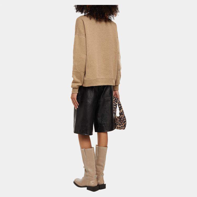 Pre Owned Ganni Brown Cotton Jersey Sweatshirt S 