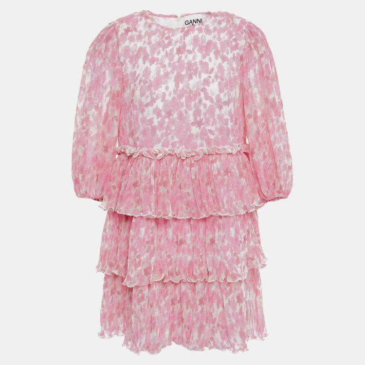 Pre Owned Ganni Poliestere riciclato Mini Dress EU 42