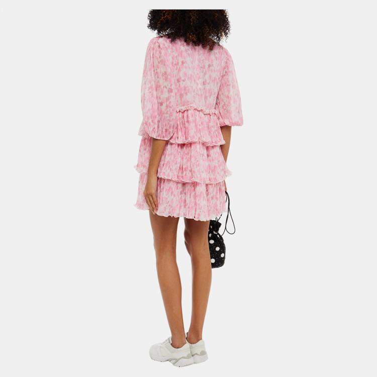 Pre Owned Ganni Poliestere riciclato Mini Dress EU 42