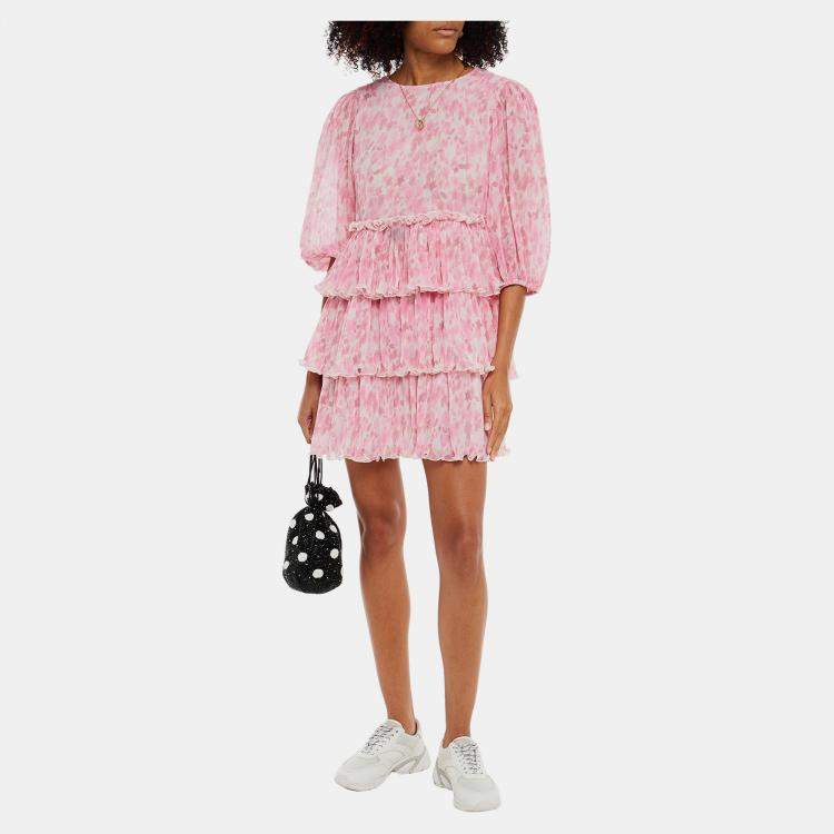 Pre Owned Ganni Poliestere riciclato Mini Dress EU 42