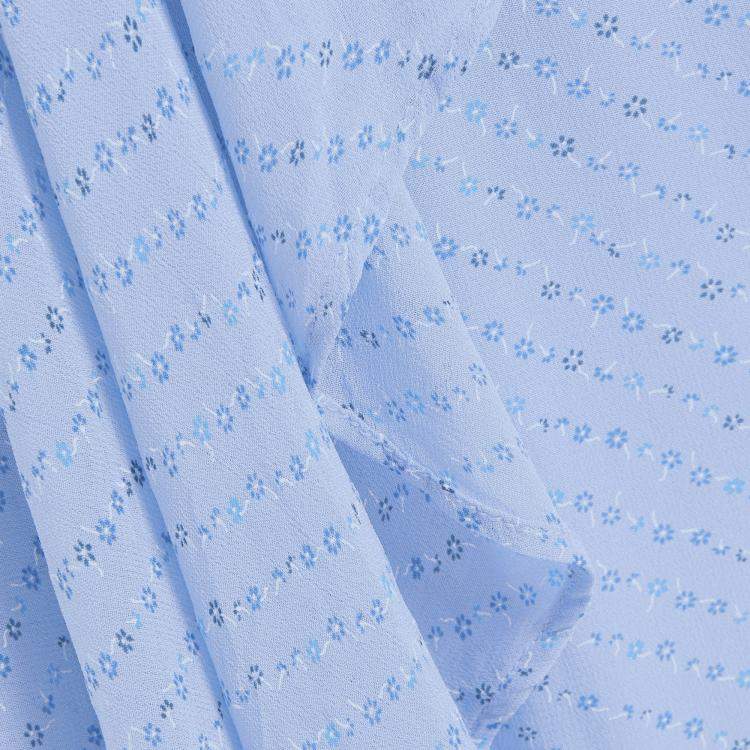 Pre Owned Ganni Blue Printed Chiffon Knee Length Skirt M (EU 38)