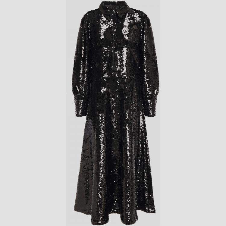 Pre Owned Ganni Polyester Midi Dress EU 34