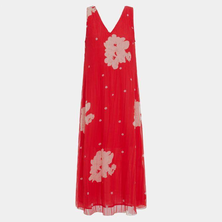Pre Owned Ganni Poliestere riciclato Midi Dress EU 34