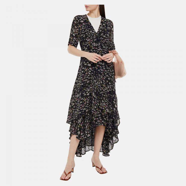 Pre Owned Ganni Viscose Midi Dress EU 36