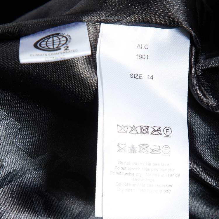 Pre Owned Ganni Black Patchwork Leather Wrap Around Mini Skirt XL 