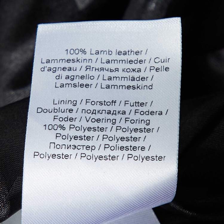 Pre Owned Ganni Black Patchwork Leather Wrap Around Mini Skirt XL 