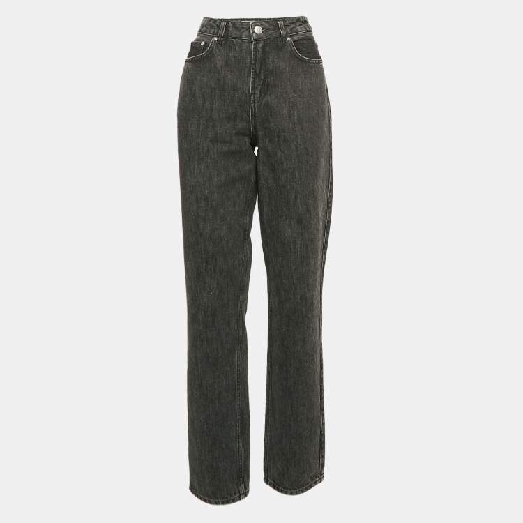 Pre Owned Ganni Grey Denim Straight Leg Jeans Waist 29"