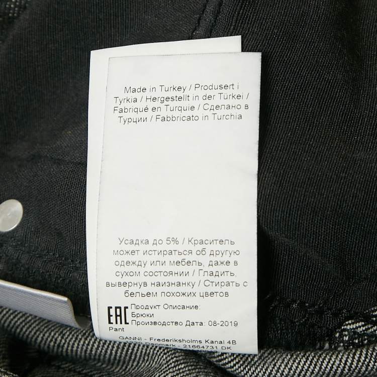 Pre Owned Ganni Grey Denim Straight Leg Jeans Waist 29"