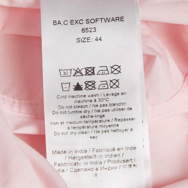 Pre Owned Ganni Pink Cotton Ruffled Platter Collar Shirt XL 