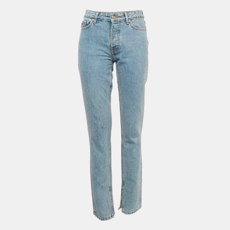Pre Owned Ganni Blue Denim Straight Leg Jeans S Waist 25"