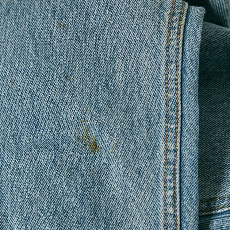 Pre Owned Ganni Blue Denim Straight Leg Jeans S Waist 25"