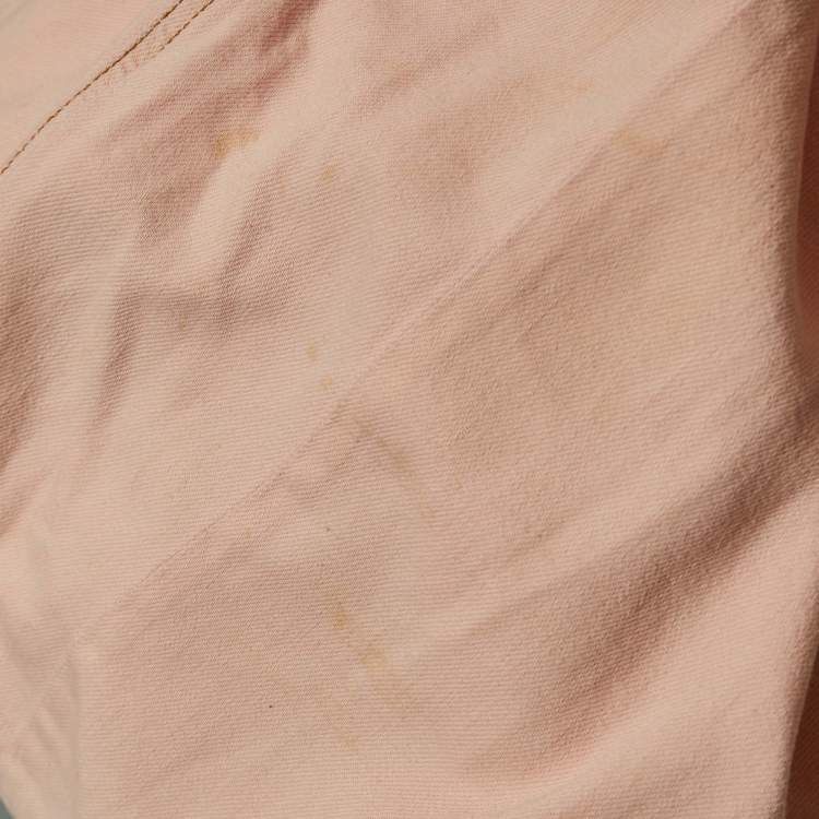 Pre Owned Ganni Pink Washed Kress Soft Denim Mini Shirt Dress M