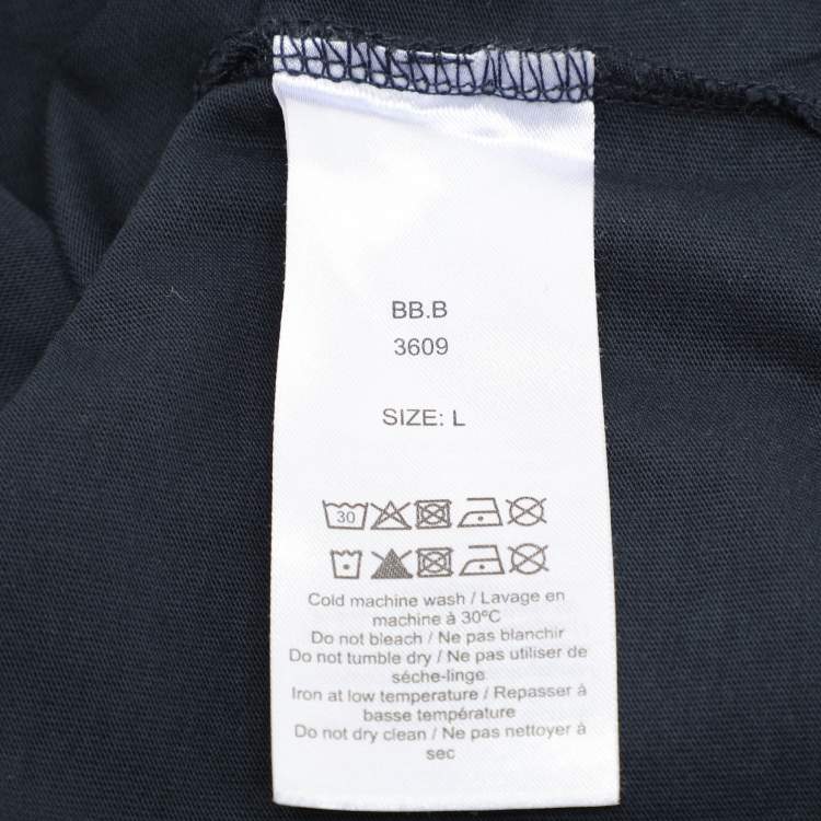 Pre Owned Ganni Black Cotton Hotel T-Shirt L