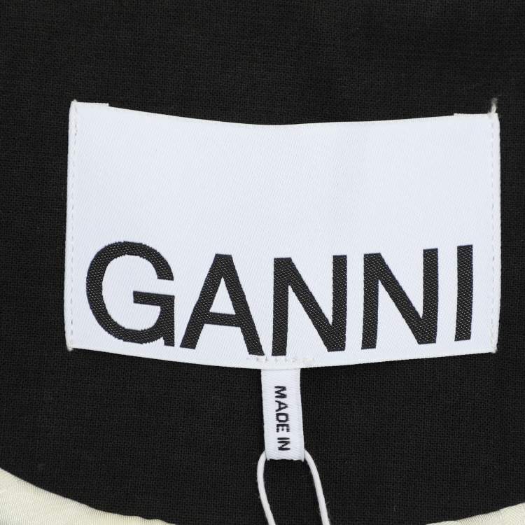 Pre Owned Ganni Black Cotton Cropped Jacket L