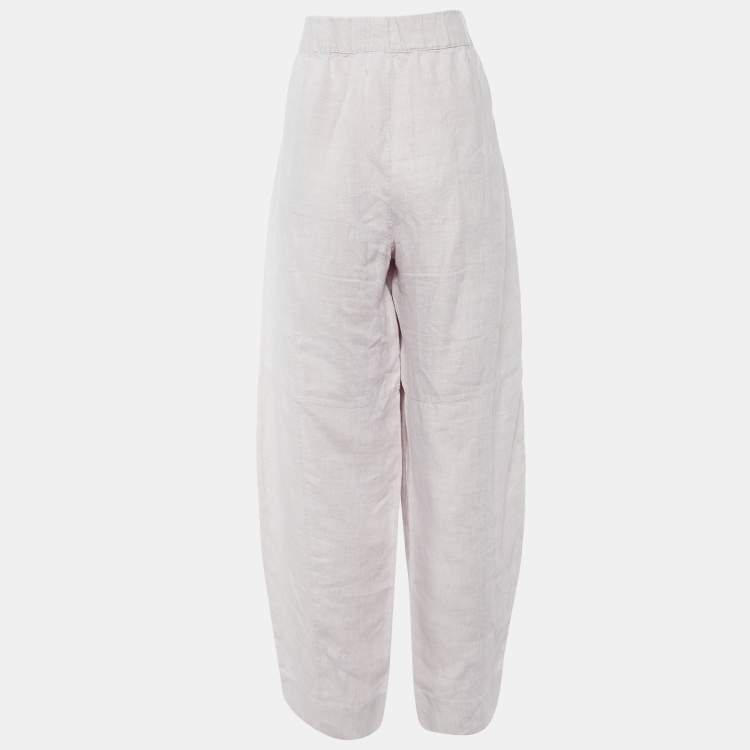 Pre Owned Ganni Pale Purple Hemp Baggy Trousers XL