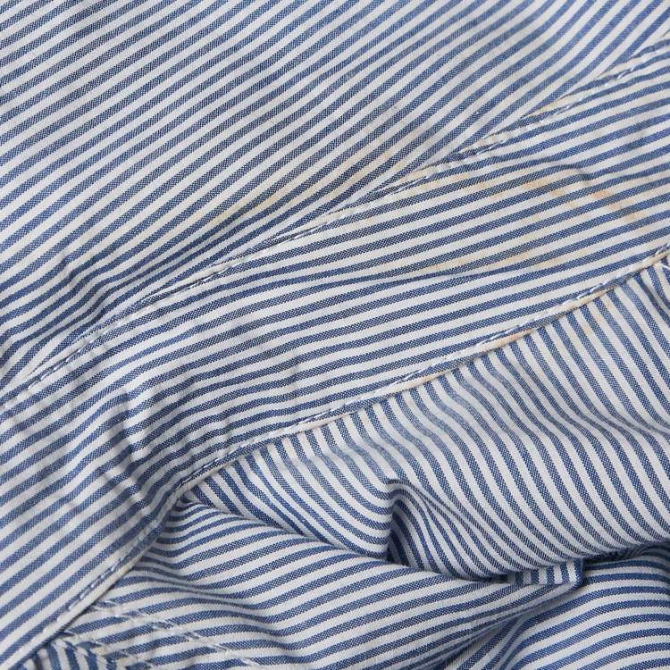 Pre Owned Ganni Blue Striped Cotton Oversized Shirt S 