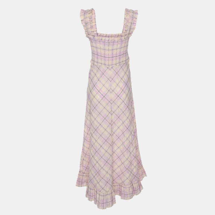 Pre Owned Ganni Multicolor Cotton Blend Long Dress M