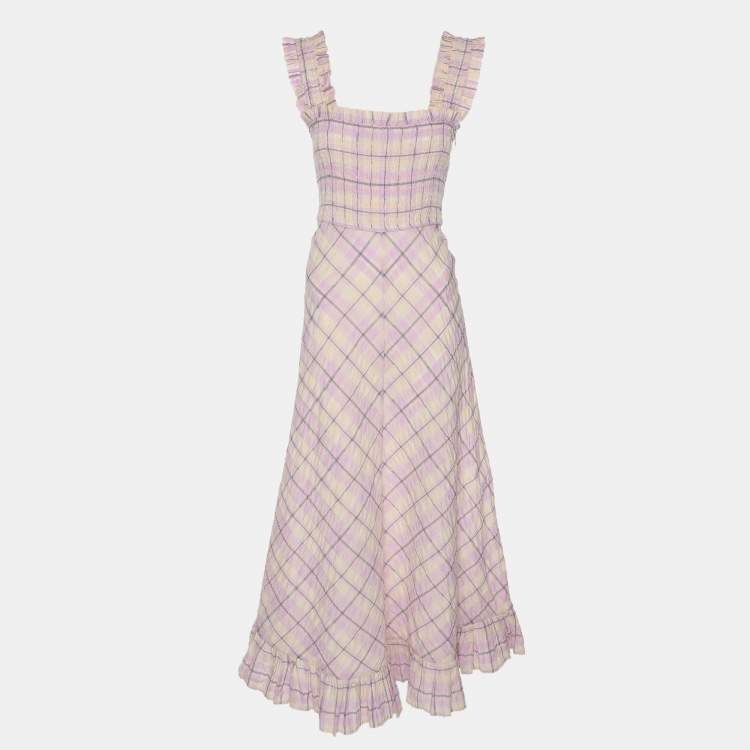 Pre Owned Ganni Multicolor Cotton Blend Long Dress M