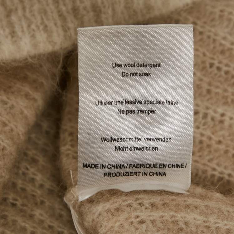 Pre Owned Ganni Beige Mohair Oversized Cardigan XS