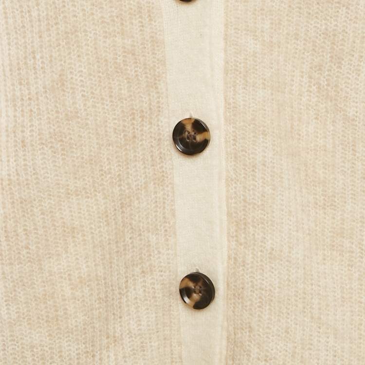 Pre Owned Ganni Beige Mohair Oversized Cardigan XS
