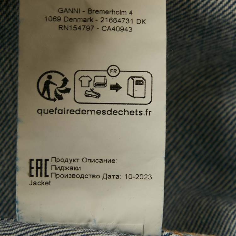 Pre Owned Ganni Blue Denim Oversized Jacket S