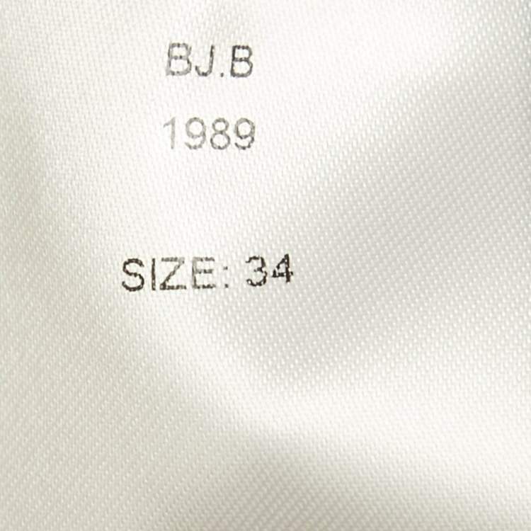 Pre Owned Ganni White /Black Linen Stud Detail Top & Skirt Set S/XS 