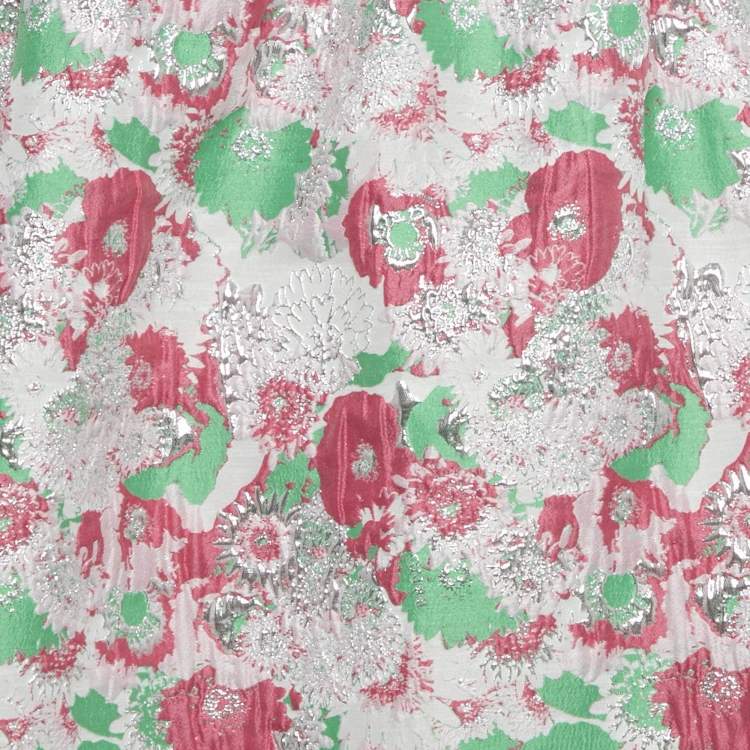 Pre Owned Ganni Multicolor Lurex Jacquard Midi Dress M