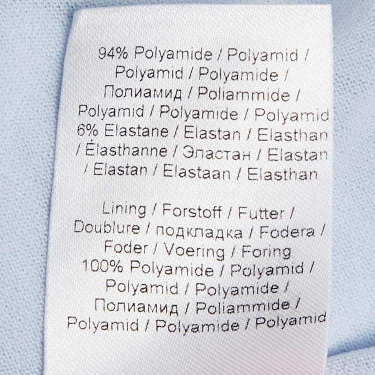 Pre Owned Ganni Light Blue Floral Print Mesh Wrap Around Midi Dress S